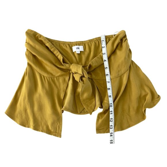 LPA Revolve Womens Mustard Yellow Tie-Front Strapless Top Adjustable Size Small - Picture 5 of 9